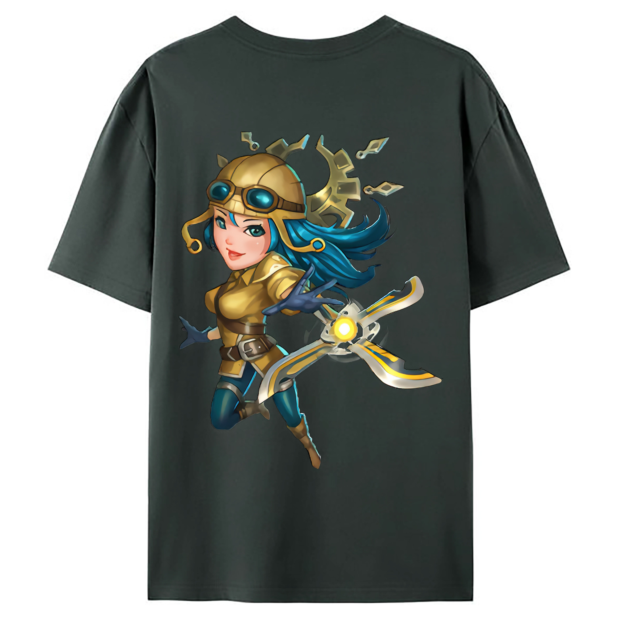 （画像用） リーグ・オブ・レジェンド League of Legends LOL 綿100％ メンズ半袖Tシャツ（バックプリント） 通気性